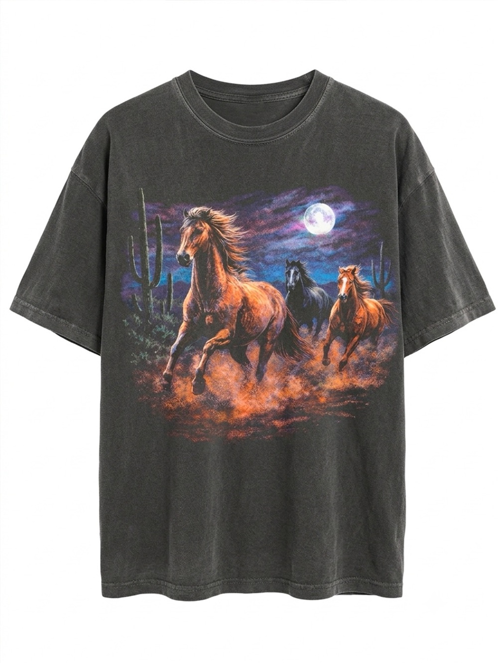 Wild Horses Desert Moon Pepper Comfort Colors Graphic Tee